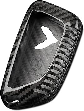 T-carbon Key Fob Case Cover Compatible with Corvette C8 Z51 Z06 2020-2026 | Real Carbon Fiber Key Fob Case Compatible with C8 Corvette Stingray Car Remote Control Key, Black