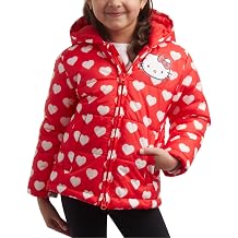 Hello Kitty Girls Puffer Jacket For - Hooded 3T-7, Size 4T, Red
