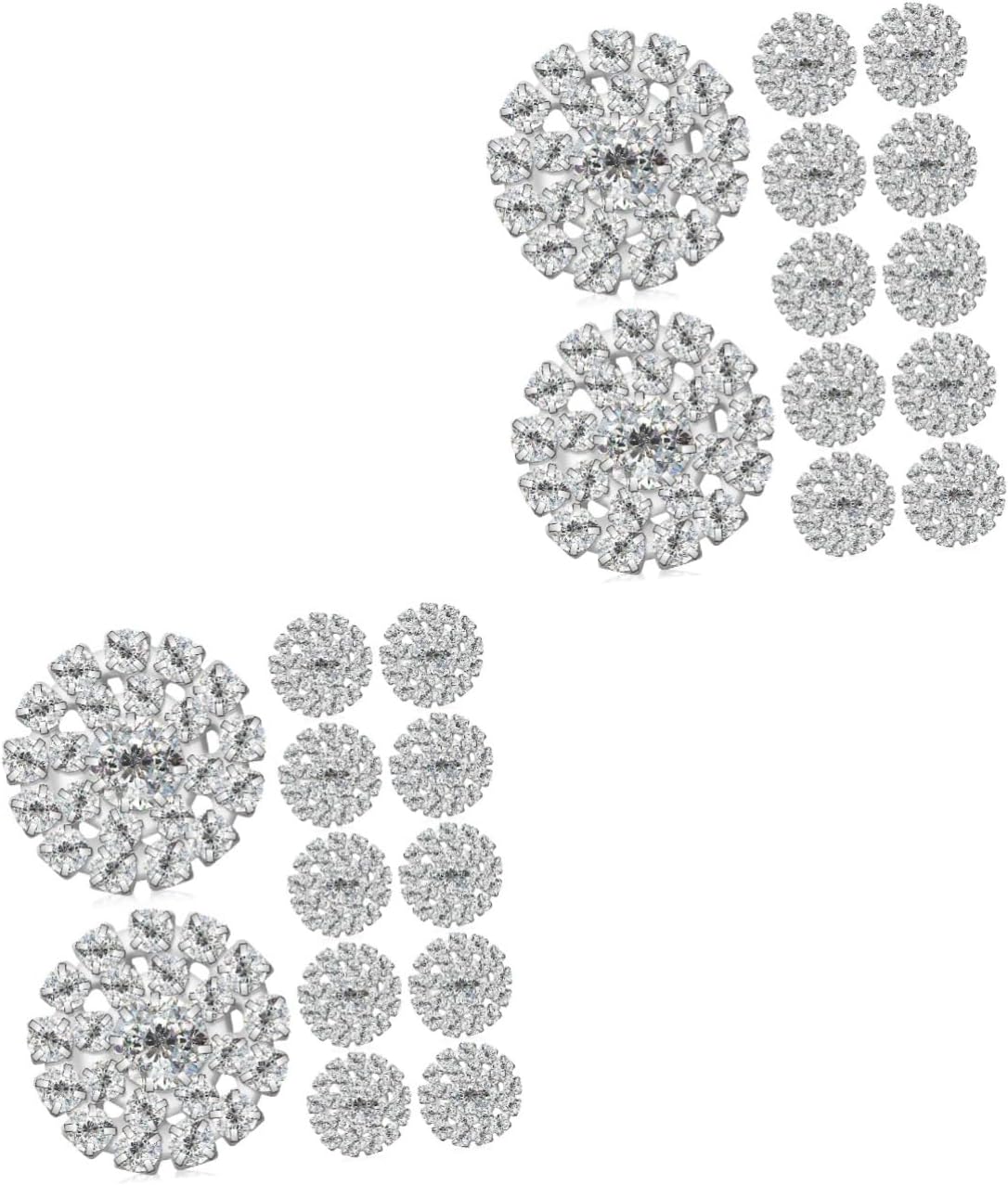 Amazon.com: EXCEART 24pcs Shiny Round Rhinestone Buttons Rhinestone ...