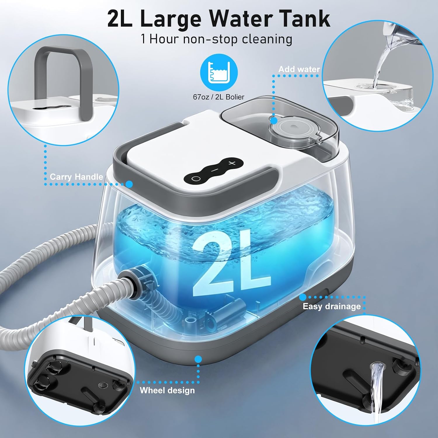 4 Bar 275°F Steam Cleaner for Home, Car, Floor & Grout