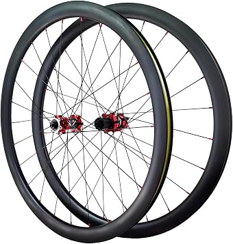 700C Bike Wheels Disc Brake Off-Road Road Wheelset 38mm/50mm Carbon Fiber Fat Rim Wheels Thru-Axle 12/15 * 100/12 * 142MM Quick Release100/135MM for 7-12 Speed