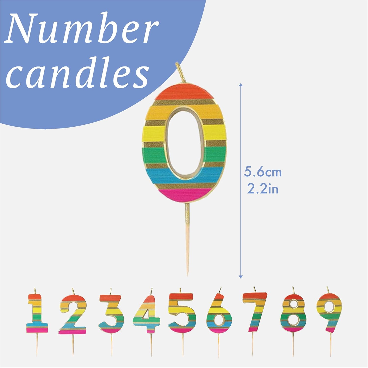 Talking Tables Number 1 1st Birthday Candle for Cakes Rainbow Cake Topper Decoration Premium Quality Numeral 1 Candles Anniversary
