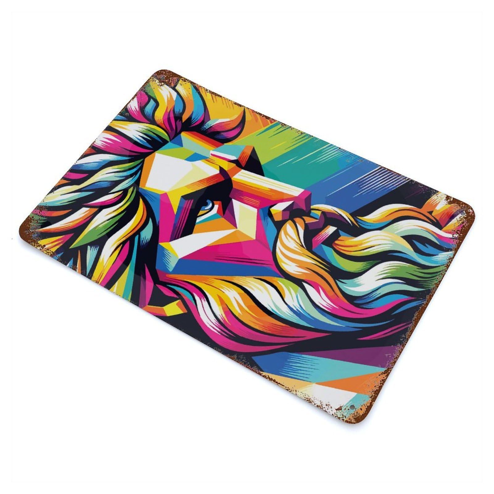 Zeus Wpap Pop Art Distressed Metal Wall Sign 11.8"x7.9", Rustic Home Decor for Farmhouse, Kitchen And Entryway Decor