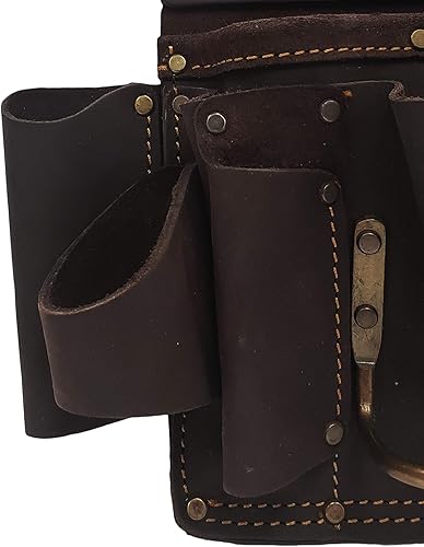 Miniatura 9 de Ox Pro - Bolsas de herramientas de cuero de grano completo, fabricadas con doble costura y bolsillos reforzados con remaches