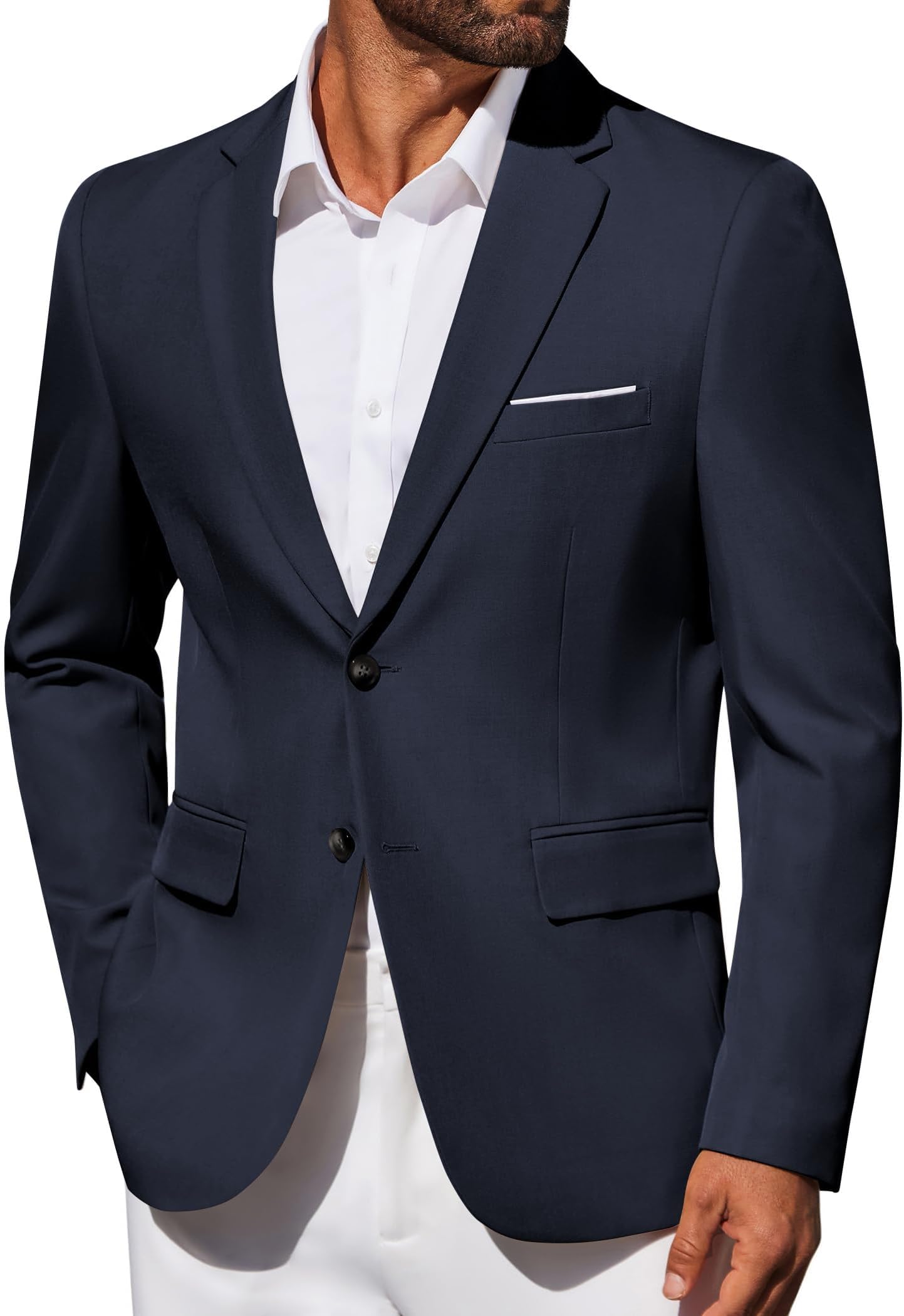 Men's Blazer Business Suit Jacket Slim Fit Two Button Casual Sport Coats