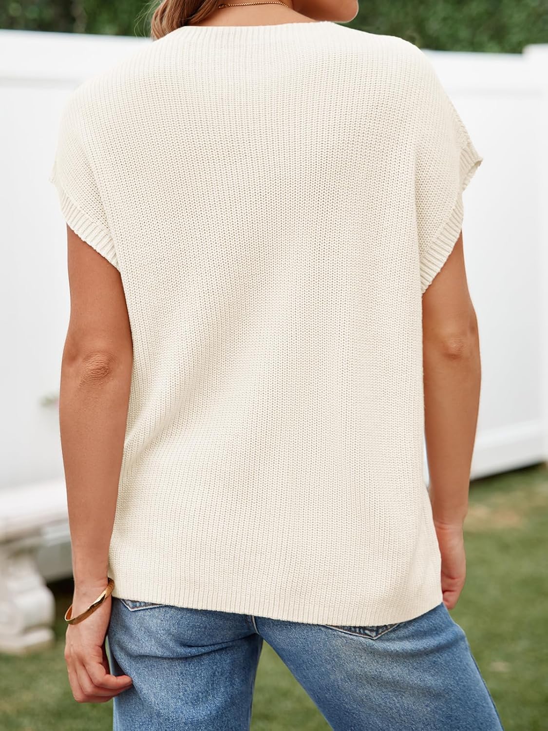 Imily Bela Summer Fall Short Sleeve Sweater for Women 2026 Crew Neck Ribbed Knit Vests Trendy Pullover Tops - Image 4