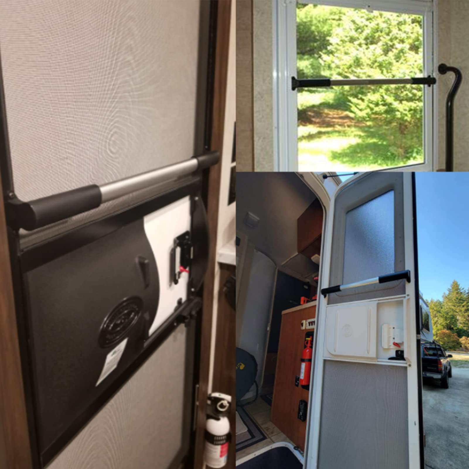 Maniglia Per Porta Schermo Per Camper In Alluminio, Regolabile Da 54 A 71 Cm, Kit Di Fissaggio Incluso - 3