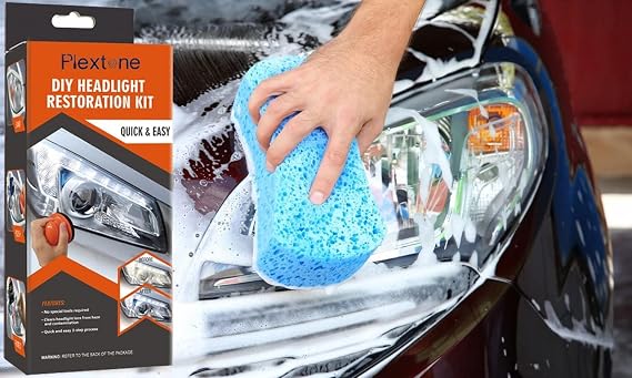 Plextone Professional Headlight Restoration Kit DIY Headlamp Brightener Car Care Repair kit Head Lense Clean (manual)