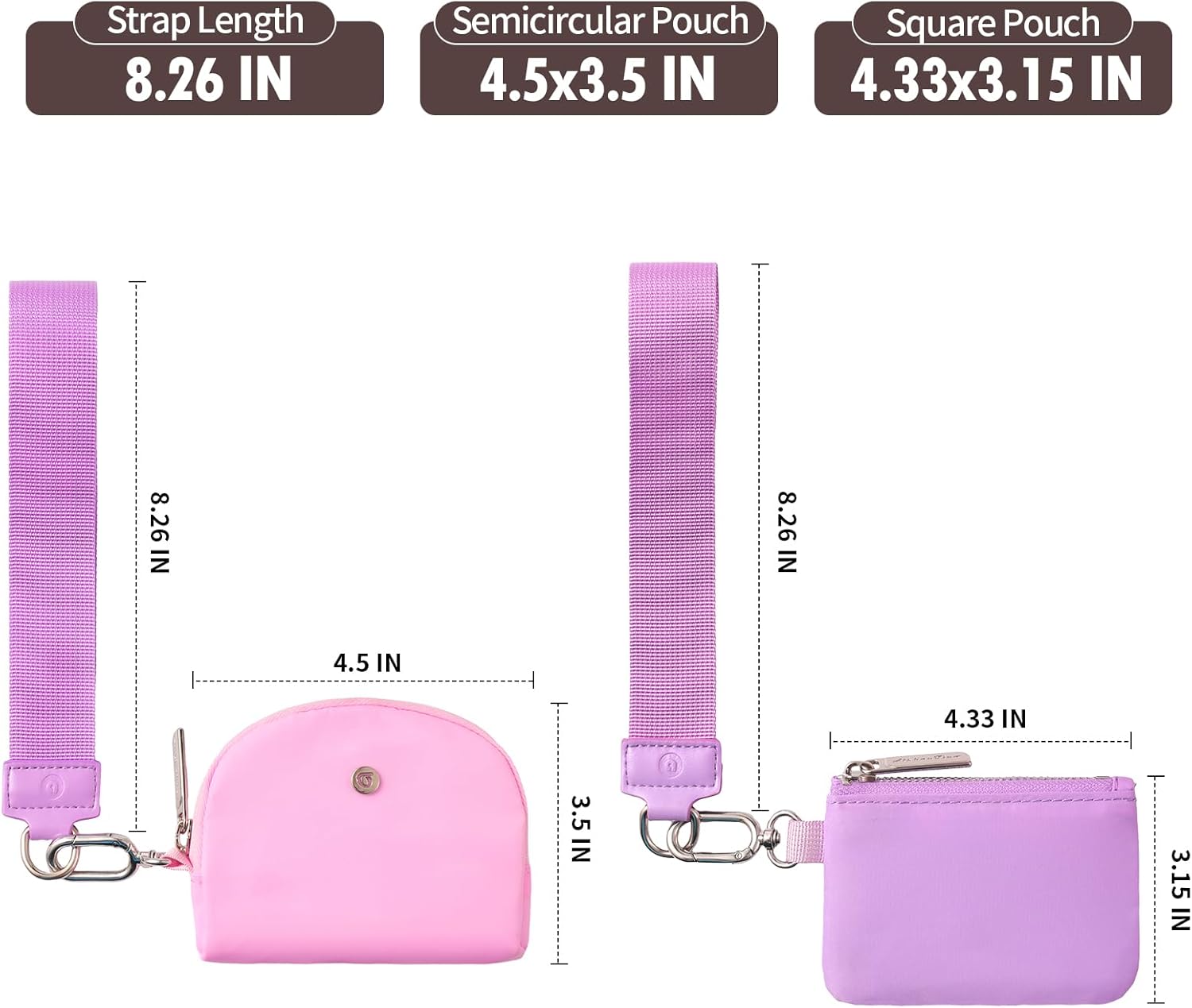 Keychain Wallet Mini Zip Around Wristlet Wallets for Women Detachable Dual Pouch Wristlet Portable Coin Purse Small Wallets With RFID Blocking (Purple & Pink) - Image 5