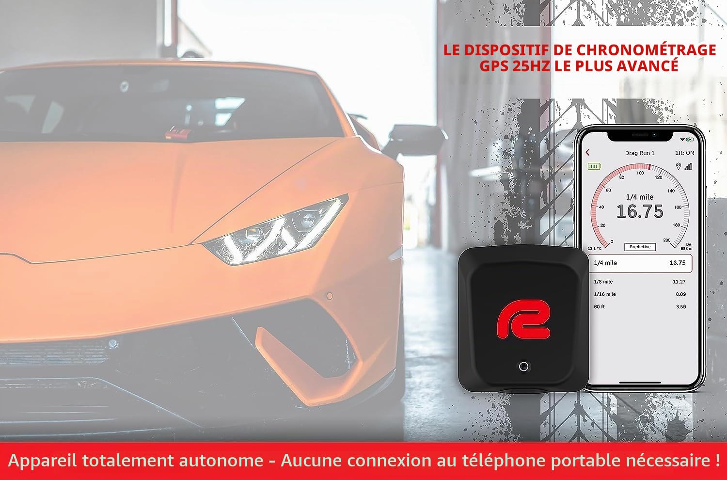 Mini S – 25 Hz GPS Lap Timer Drag Meter 0-100 Moto Voiture VTT Quad