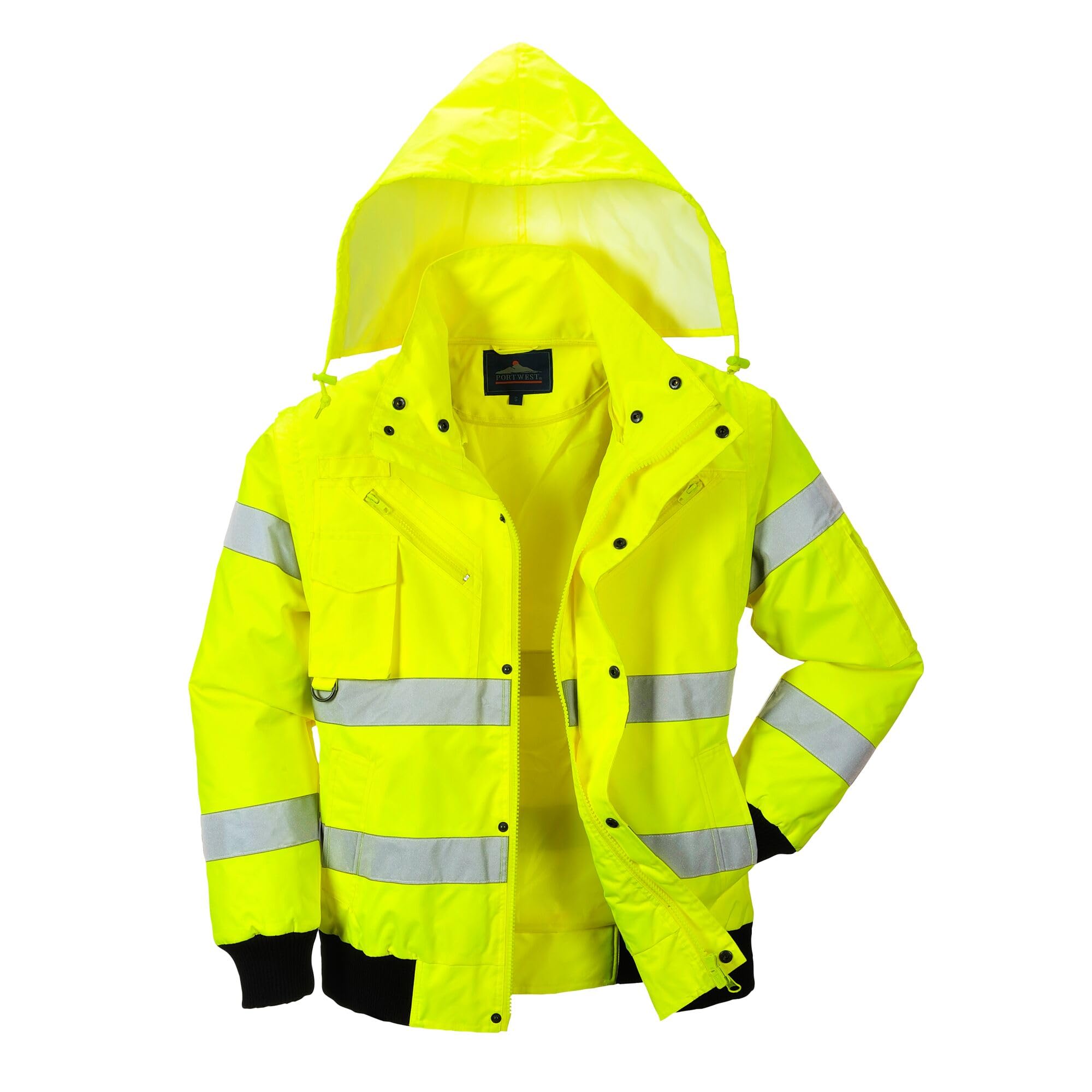 Portwest Cazadora 3 En 1 De Alta Visibilidad, Tamaño: L, Color: Amarillo, C467YERL