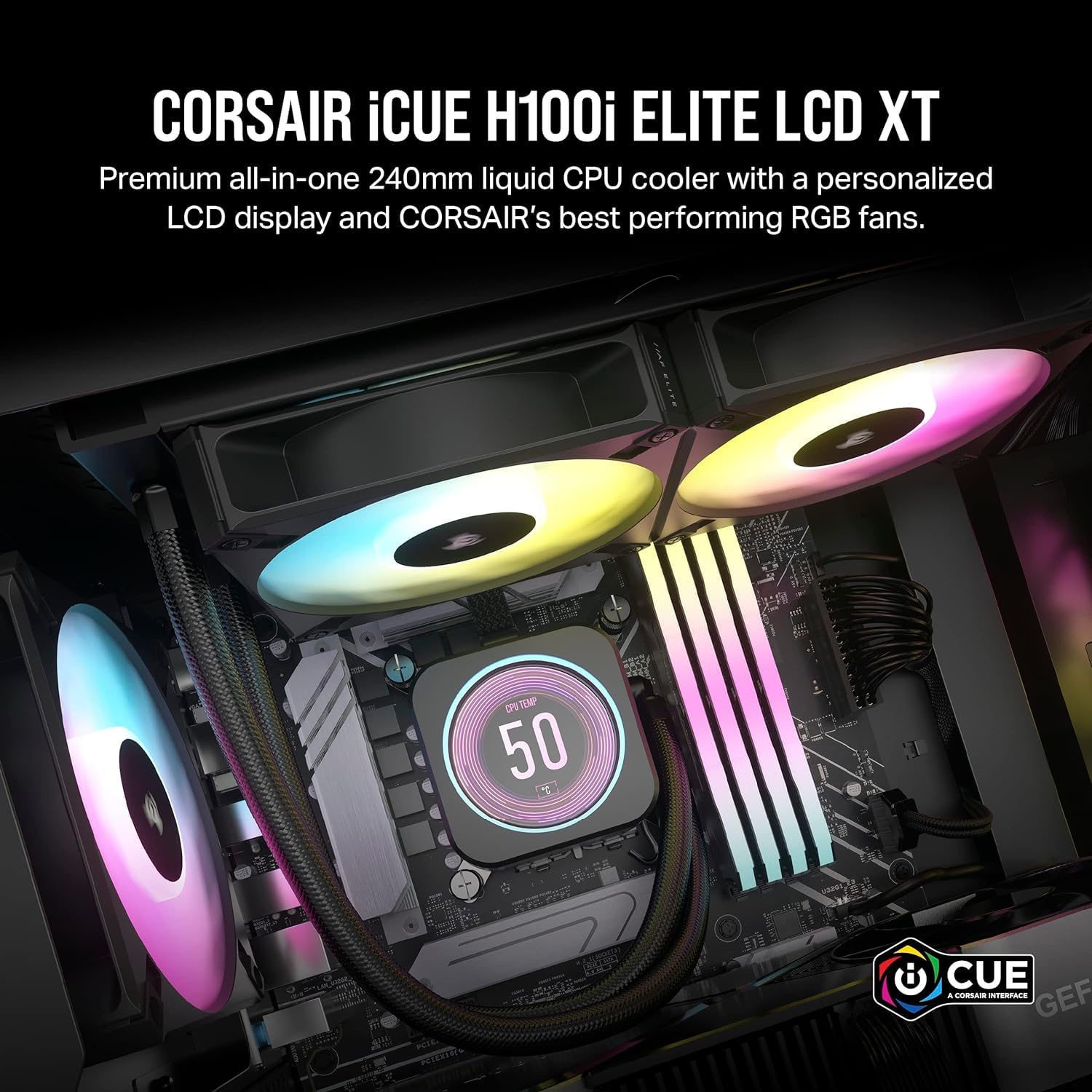 Amazon.co.jp: Corsair iCUE H100i Elite LCD XT 液体CPUクーラー
