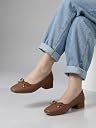 STEFFY Women Block Heel Pumps | Stylish Synthetic Leather Casual Shoes for Office and Comfortable Trendy Footwear Brown | Size 8 gallery image