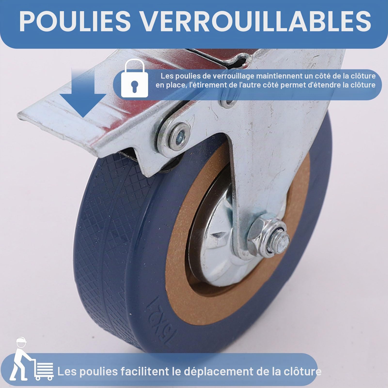 Barrière de Chantier, Barrière Ciseaux Extensible pour Contrôle de Foules | Poteau de Guidage Aciers Inoxydables, Attention Grille industrielle avec Roues Universelles Verrouillables, Rouge