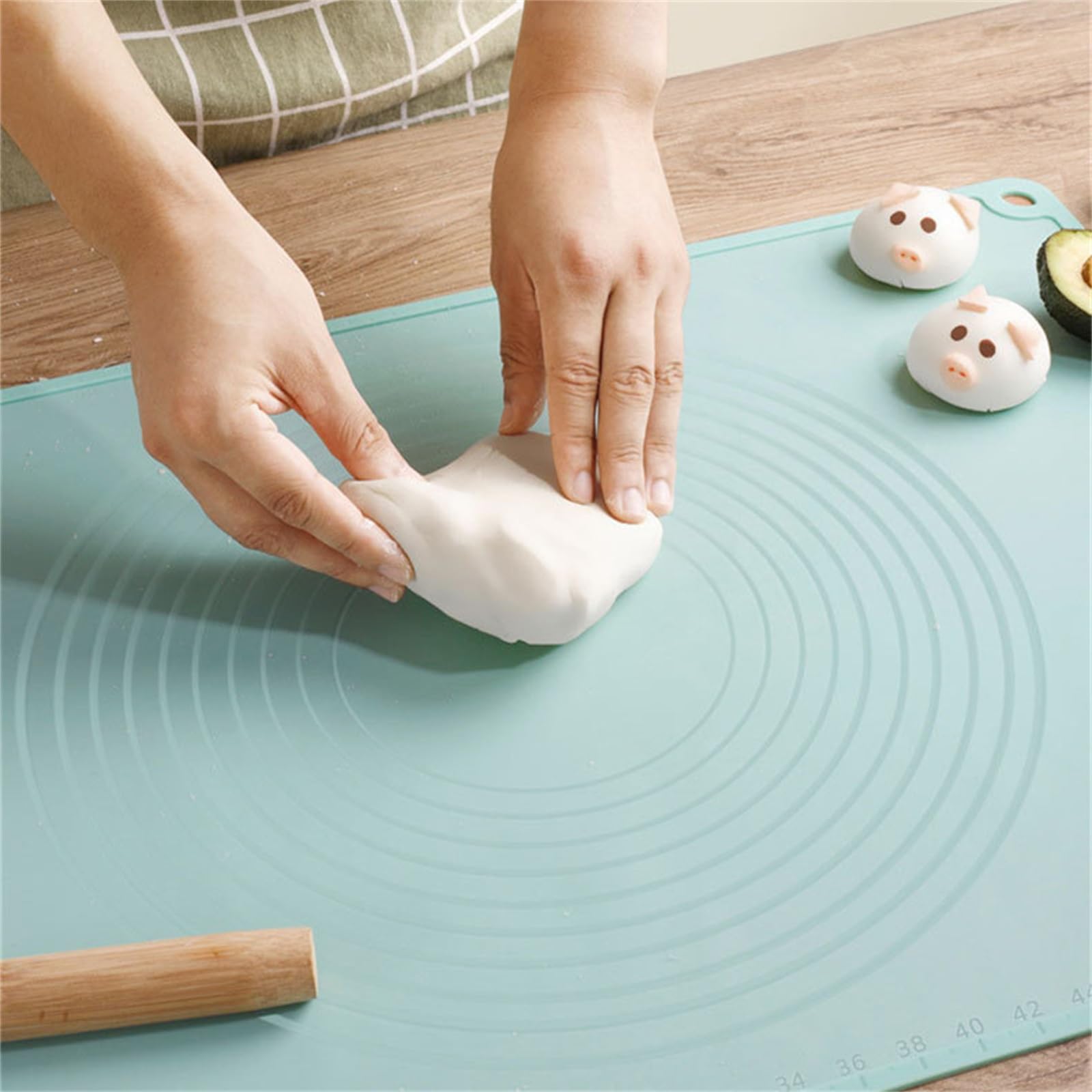 Tappetino da Forno da Cucina Tappetino for impastare in silicone con bordo impermeabile da 4 mm per Qualsiasi Luogo(60x100cm)