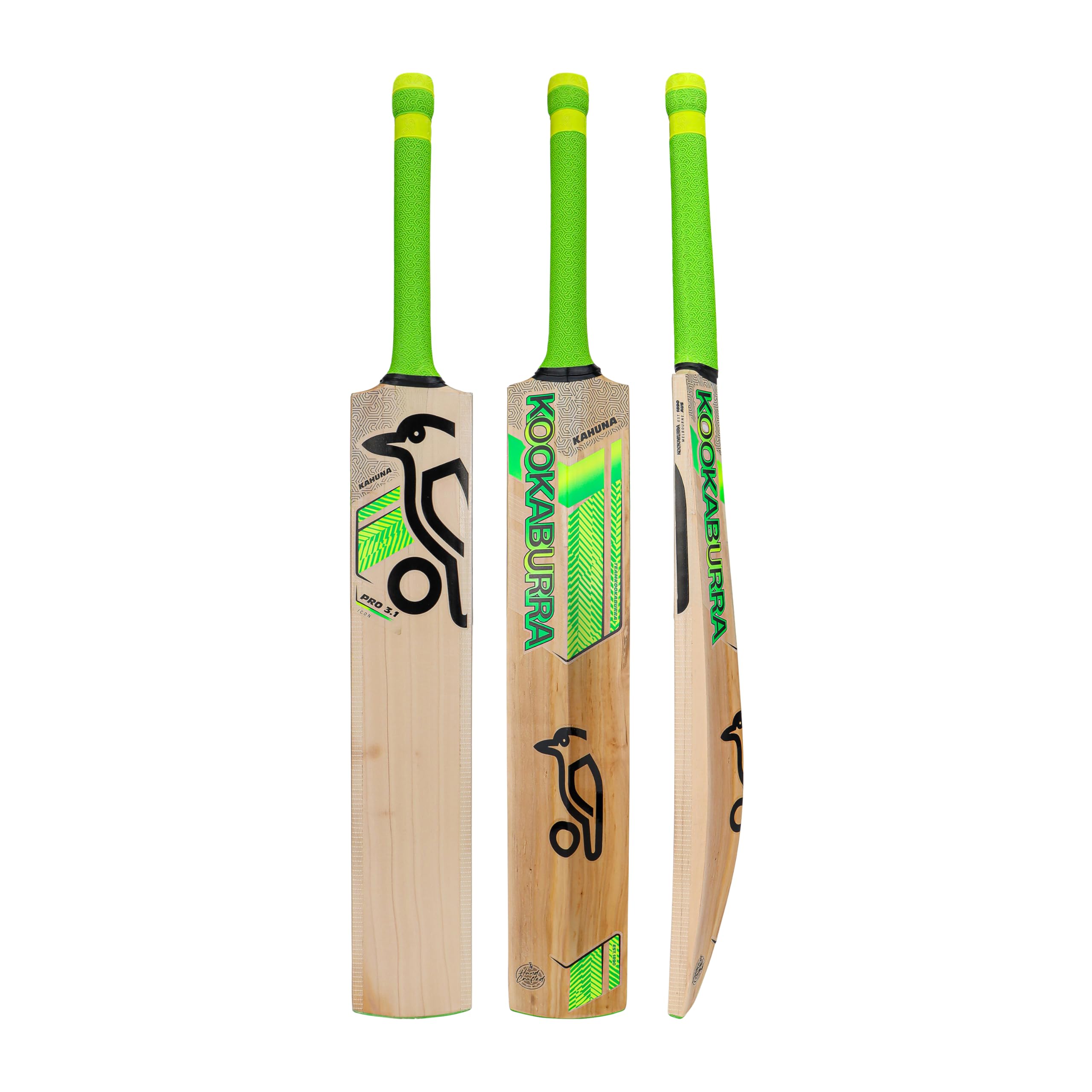 Kookaburra Kahuna Pro 3.1 Icon Junior Cricket Bat - Harrow, Lime