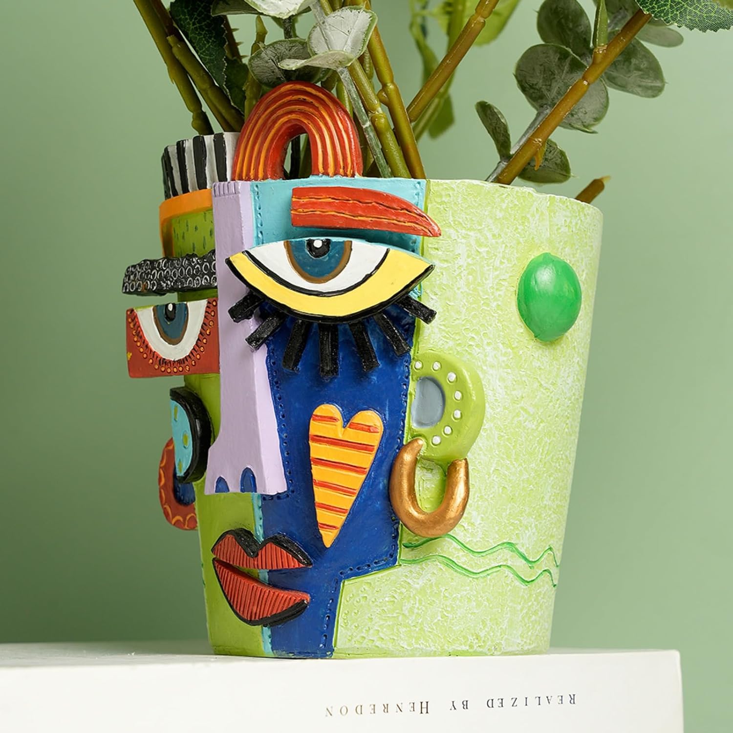 Picasso Face Planter Pots – Abstract Art Flower Vase with Facial Expressions, for Indoor Plant, Unique Planter Head Pot for Home Decor