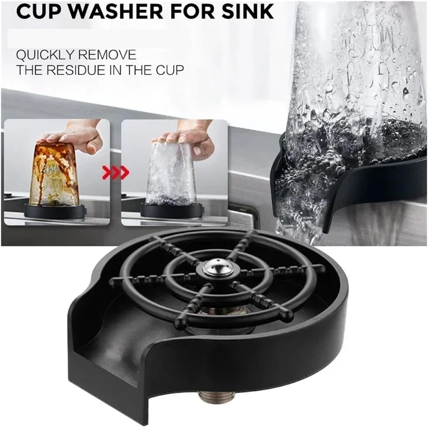 Automatic Cup Washer, Cleaning Tool for Water Bottles, Flasks, Coffee Cups(2Pc)