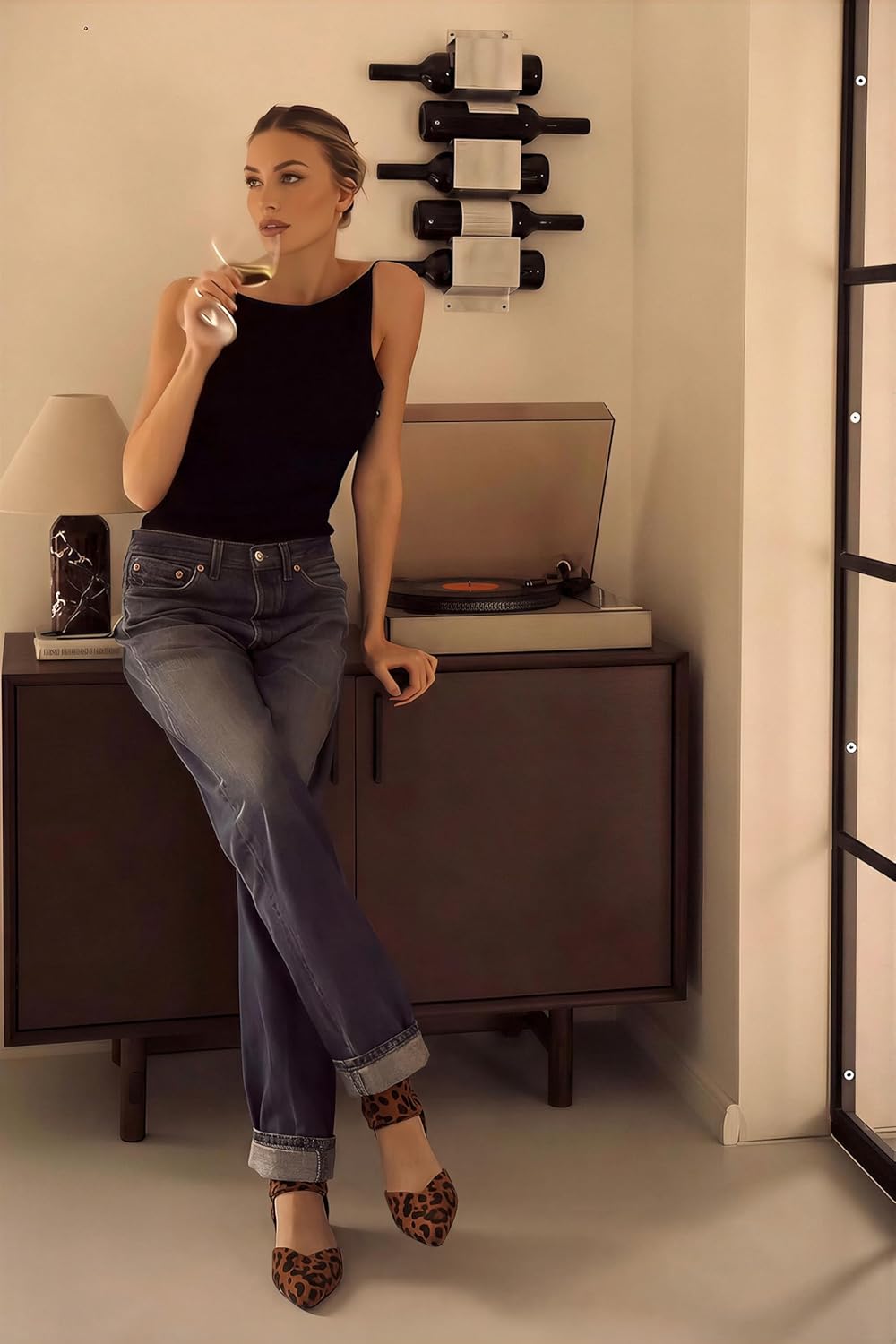 Women's Kitten Heels Pointed Closed Toe Ankle Strap Low Pumps Dress Shoes Slip On Pumps for Wedding Party Work - Image 3