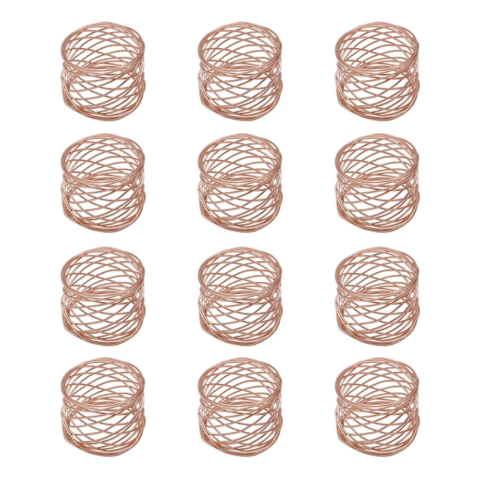 napkin rings 12PCS Metal Cross Hollow Sliver Napkin Buckle,Wide Round Gold Ring,for Family Dinner Wedding Dining Table Decoration(12PCS Rose Gold)