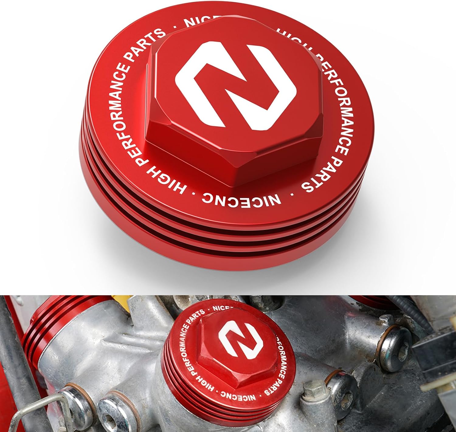 NICECNC Válvula Tappet Cap 12361-KF0-010 4pc Kit Compatible with Honda XR650L 1993-2024 GB500 1989-1990 XL600R 1983-1987 XR500R 1983-1984 NX650 1988-1989 XR600R 1985-2000,See Fitment