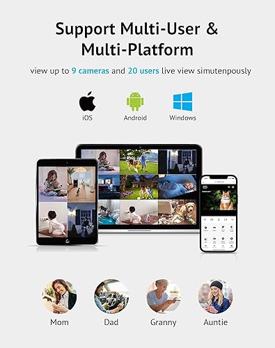 Vista 40 de LaView Cámara de seguridad de bombilla de 4MP 2.4GHz, cámaras de seguridad 2K de 360° inalámbricas para exteriores e interiores, a todo color día