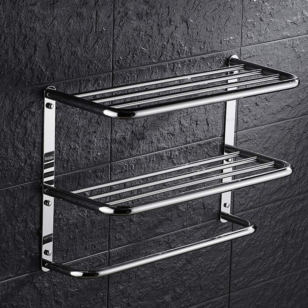 Portasciugamani da parete a 3 ripiani, salvaspazio, con 3 barre e mensola, elegante decorazione per il bagno, facile installazione, 370 mm per asciugamani e accessori, organizza il tuo spazio!