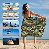 Vista 5 de Toalla de playa gruesa de camuflaje con estampado militar de microfibra, ligera, de secado rápido, toallas de playa grandes de gran