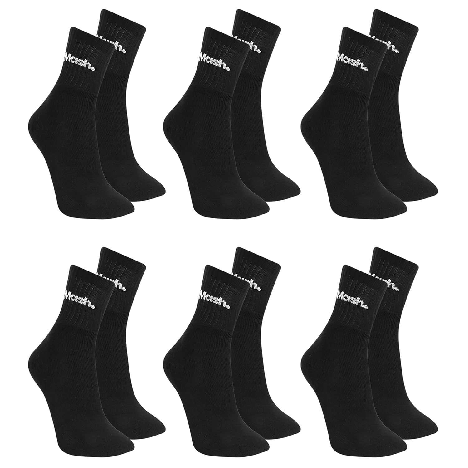 Kit 6 Pares Meias Cano Curto Mash Algodão Felpa Atoalhada Masculino Adulto