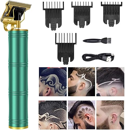 Miniatura 43 de Cortadora de pelo profesional para hombres y mujeres, inalámbrica, recargable, recortadora de pelo, kit de aseo de corte de cuerpo de metal, Cabeza