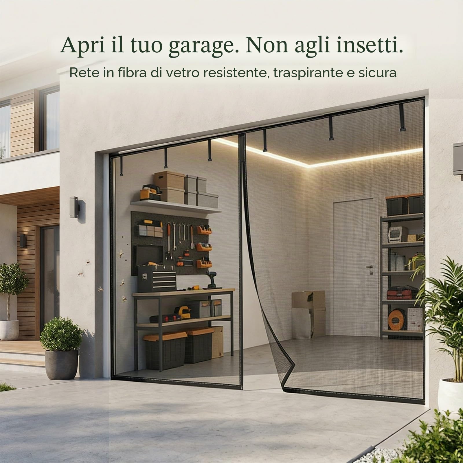 Zanzariera Magnetica per Porte Grandi Dimensioni Zanzarieras Finestra Rete Zanzariera Porta Finestra Magnetica Anti-Zanzare per Porte Scorrevoli, Garage 274 X 244 Cm(Nero,427 x 213 cm(14 x 7 ft))