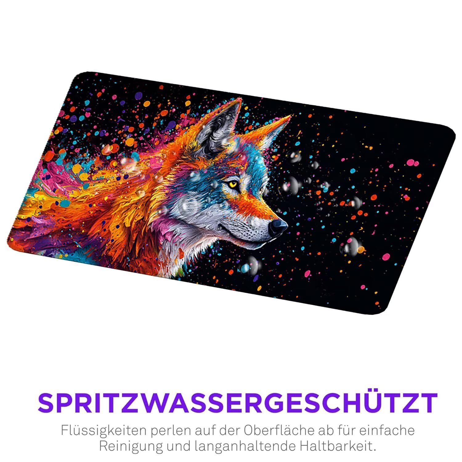 Podkładka pod mysz do gier, 1600 x 800 mm, XXL, duża gamingowa podkładka pod mysz, wodoodporna podkładka pod mysz, długa podkładka na biurko z przeszytymi krawędziami, mata na biurko z gumową podstawą