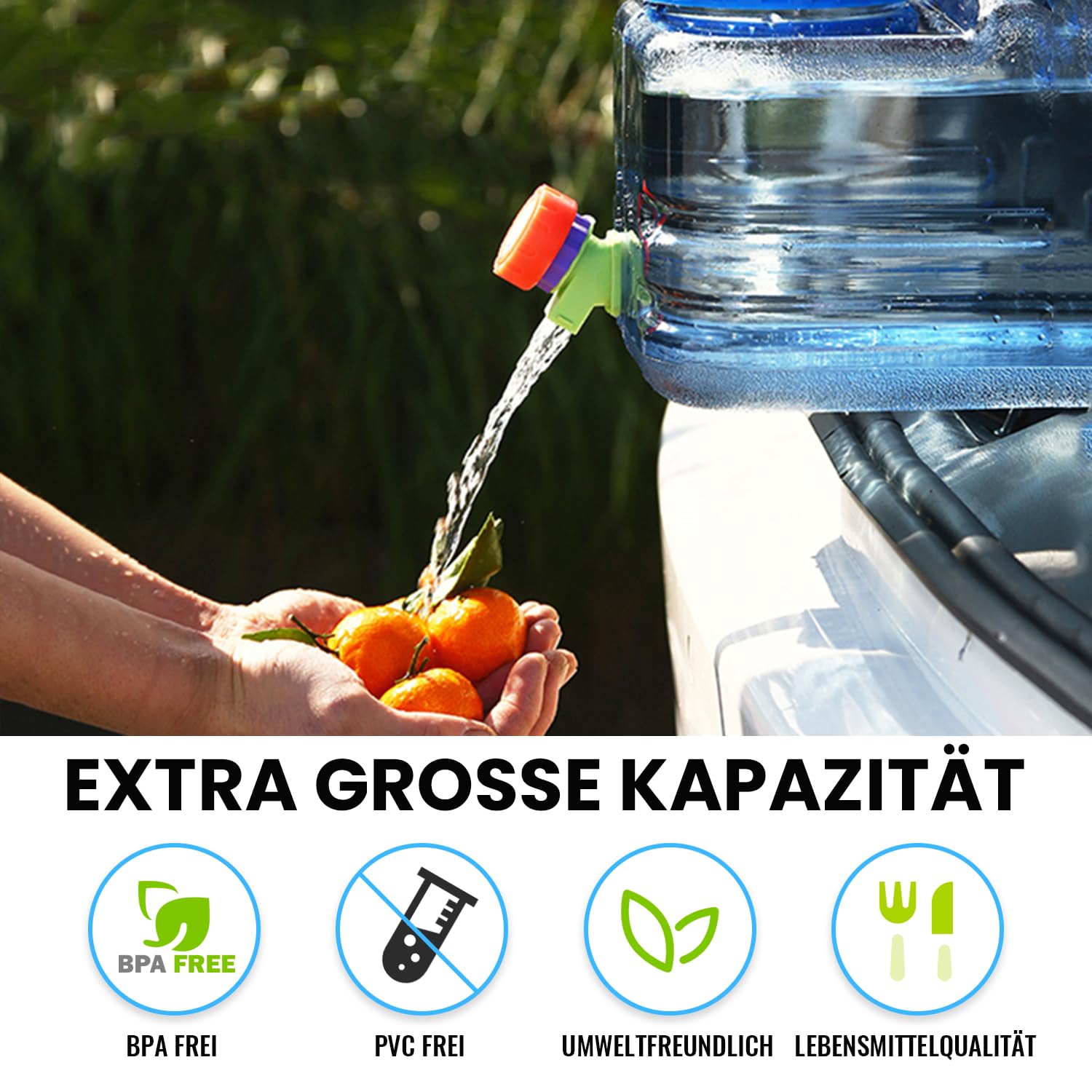 Umikk 5L ~ 22L - Tanica per acqua da campeggio, con rubinetto, contenitore per acqua potabile portatile, serbatoio dell'acqua da campeggio con manici, tanica per acqua senza BPA, per viaggi all'aperto