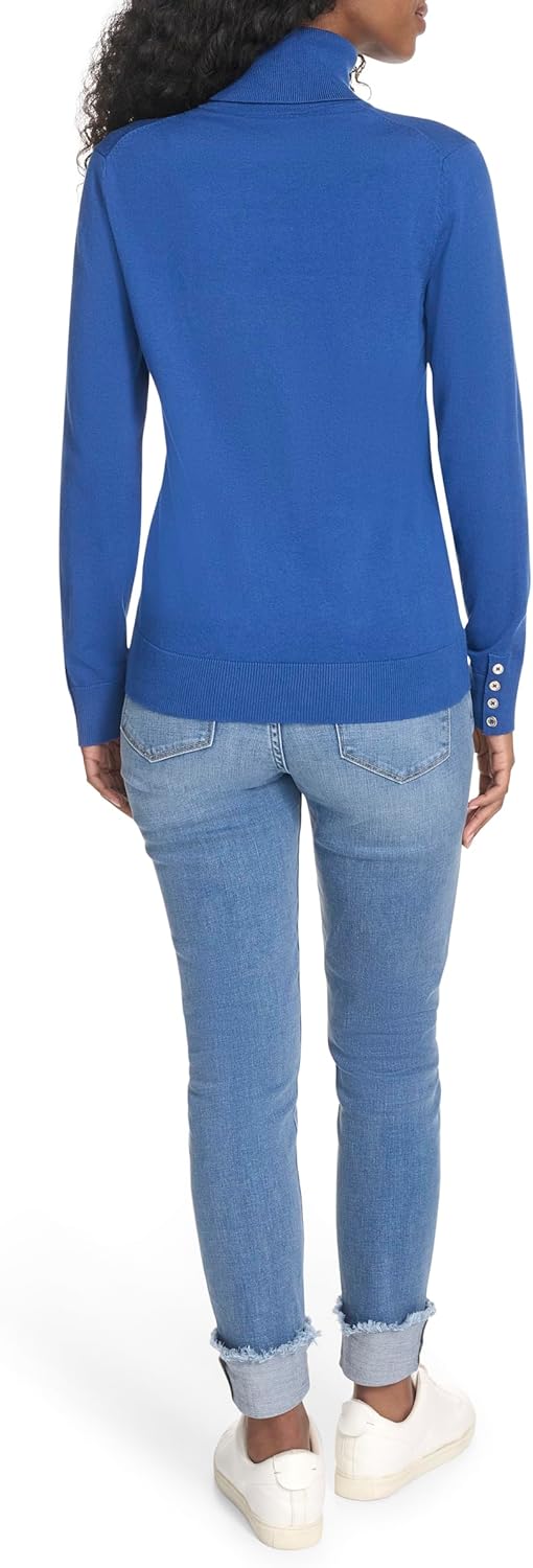 Tommy Hilfiger Womens Cotton Lightweight Turtleneck Sweater - Image 3