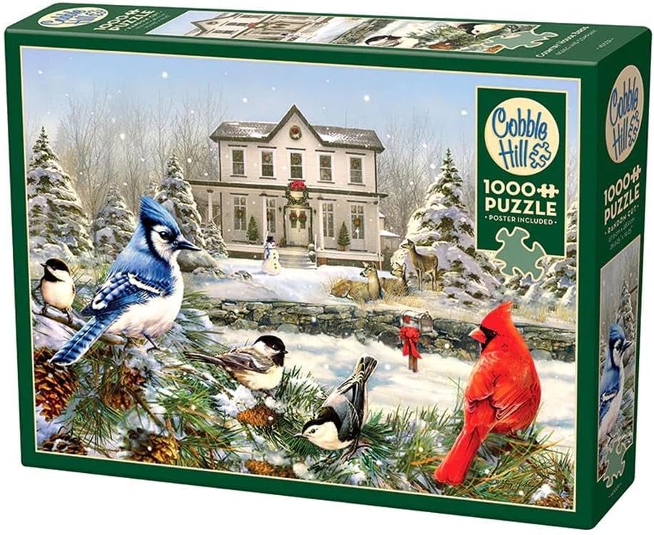 Cobble Hill 1000 Piece Puzzle - Country House Birds - Sample Poster Included