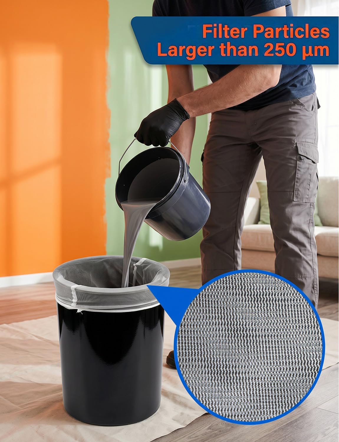 16 Pcs Paint Strainer Bag1 Gallon with Elastic Top Opening
