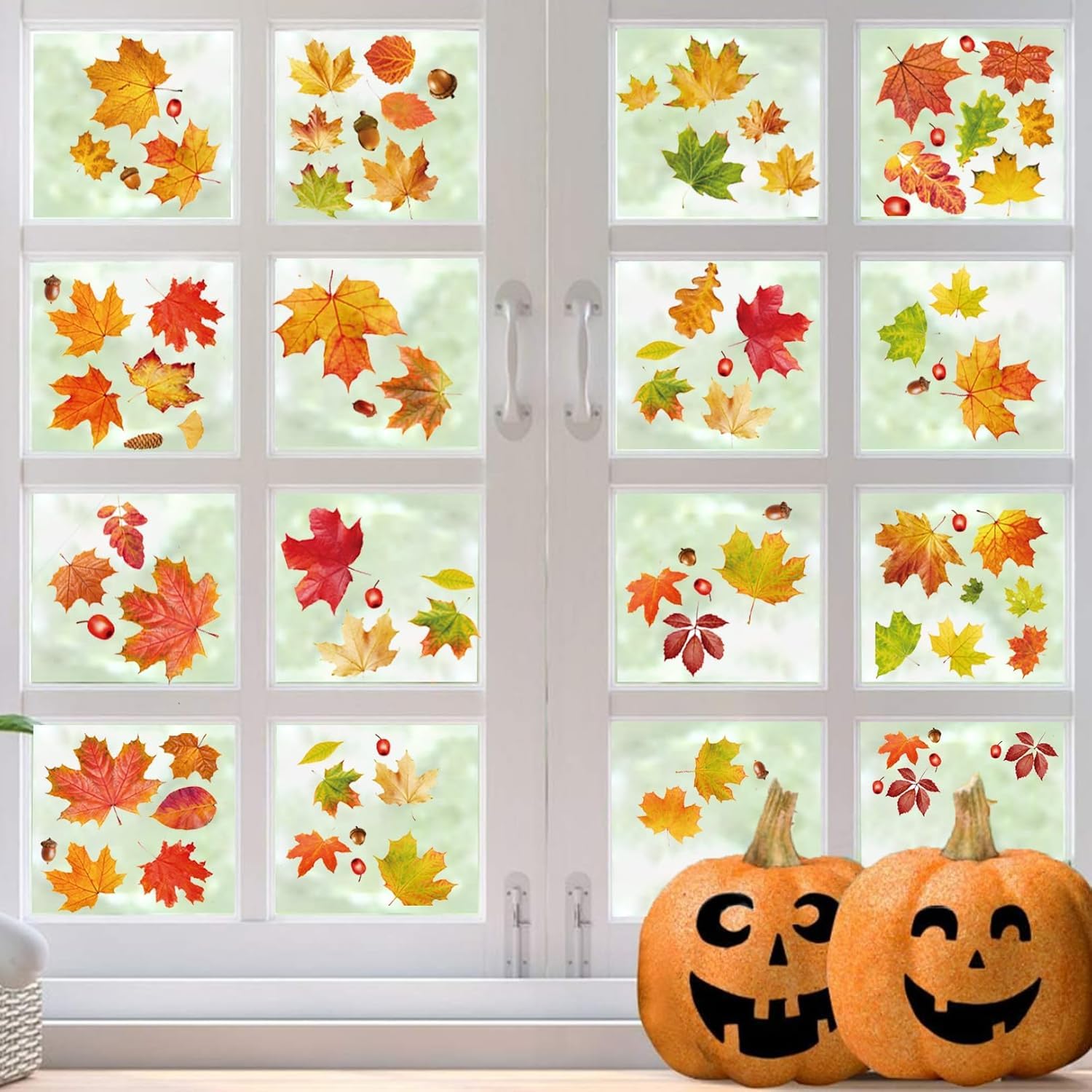 Autumn Window Stickers,6 Sheets Autumn Home Decor Reusable Autumn ...
