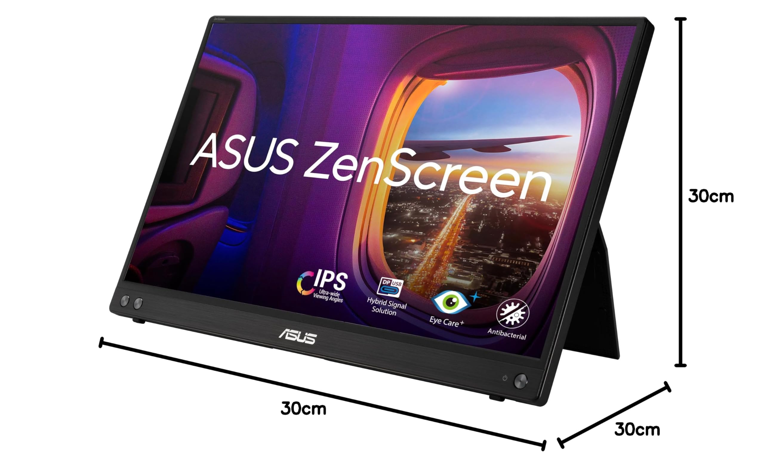 ASUS Zenscreen MB16ACV - 15,6" FHD laptop ekran - praca zdalna lub gamingowa - Zasilanie i wyświetlanie przez USB-C lub USB-A - Panel IPS - 1920x1080 - Ochrona antybakteryjna, migacz - do notebooków