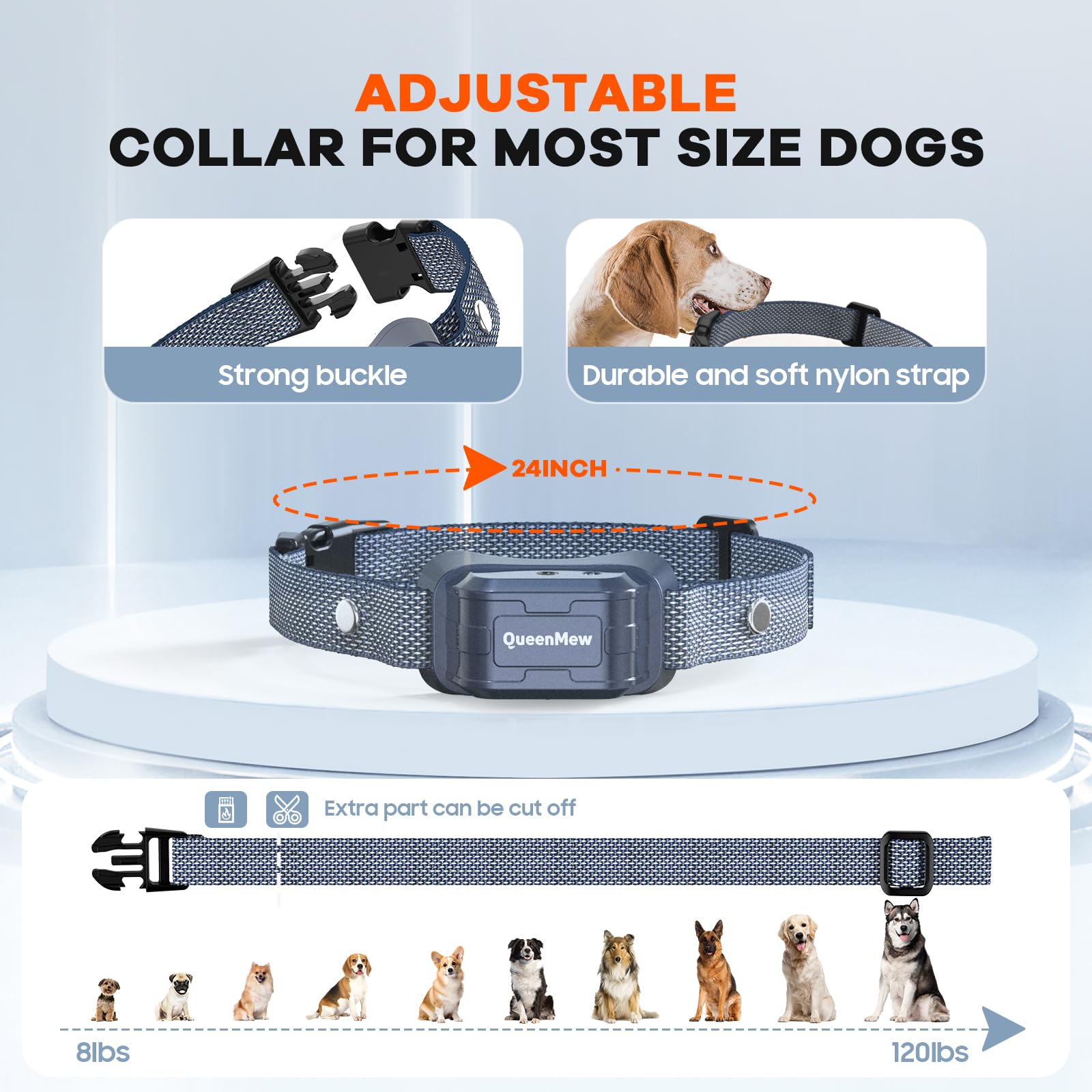 Collare Antiabbaio per Cani, Collare Antiabbaio a Spruzzo con 3 Livelli di Sensibilità e Spruzzo Regolabili, CollareAntiabbaio per Cani alla Citronella Impermeabile e Ricaricabile con 2 Cinturini