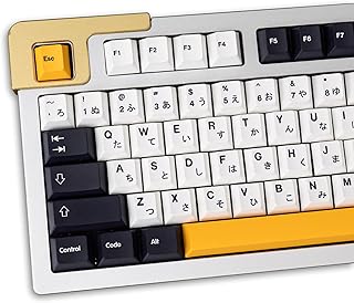 138 Keys PBT Keycap DYE-SUB Cherry Profile Japanese Minimalist Black and White keycaps for 61/64/ 87/104/108 Cherry MX Mechanical Gaming Keyboard(only keycaps)