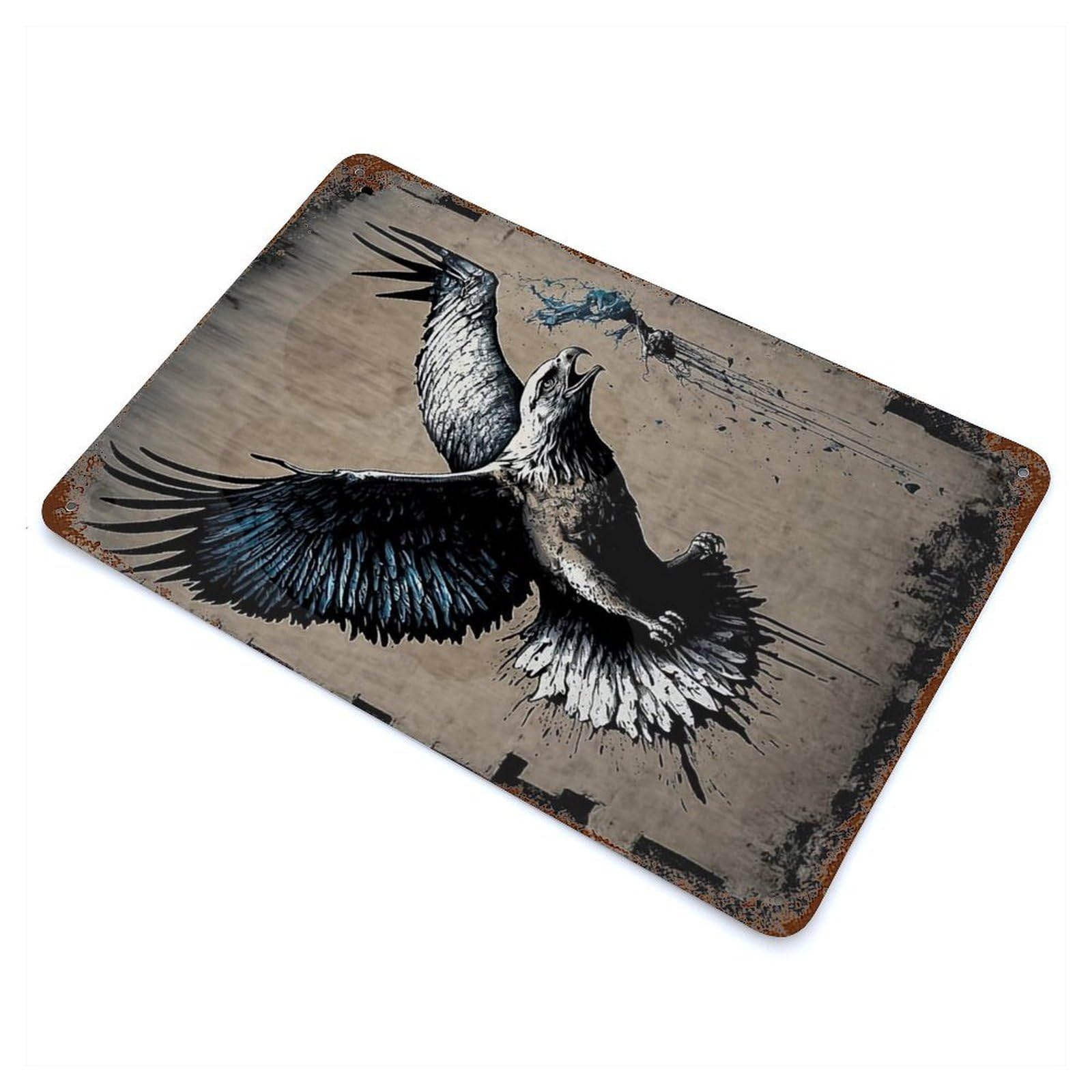 Flying Eagle Retro Metal Sign 11.8"x7.9", for Pub, Kitchen And Man Cave Decor, Retro Wall Decor