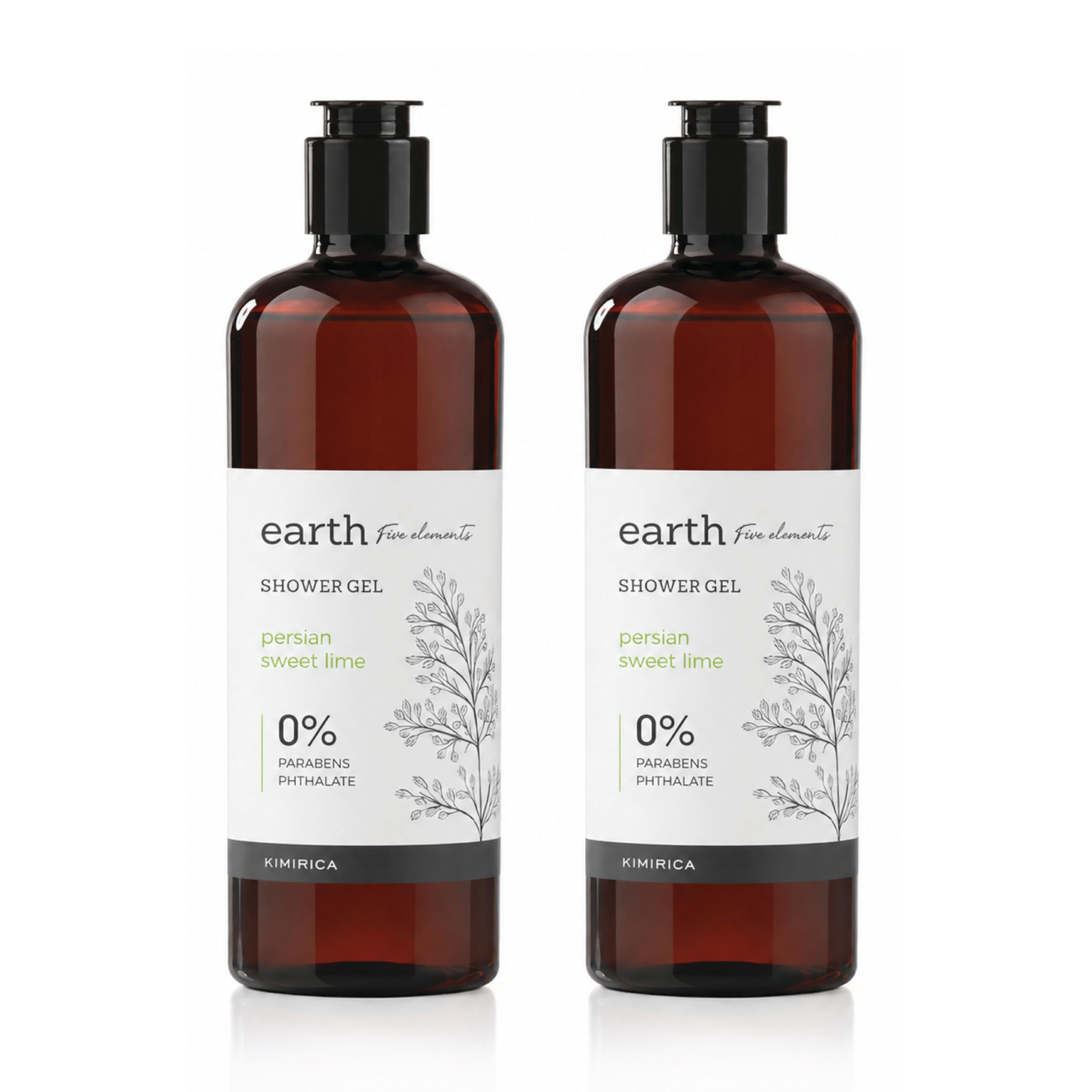 Kimirica Earth Persian Lime Shower Gel 290ml,100% Vegan & Paraben Free| Hydrating, Moisturizing, mild cleanser Shower Gel For Women and Men | Persian Sweet Lime (290mlx2)-picture-57