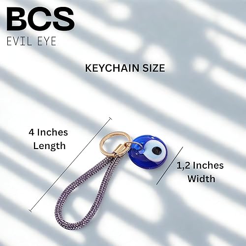 Miniatura 4 de BCS Evil Eye Keychain Bag Charm - Good Luck & Protection Amulet - Car Keyring Purse Accessories for Women