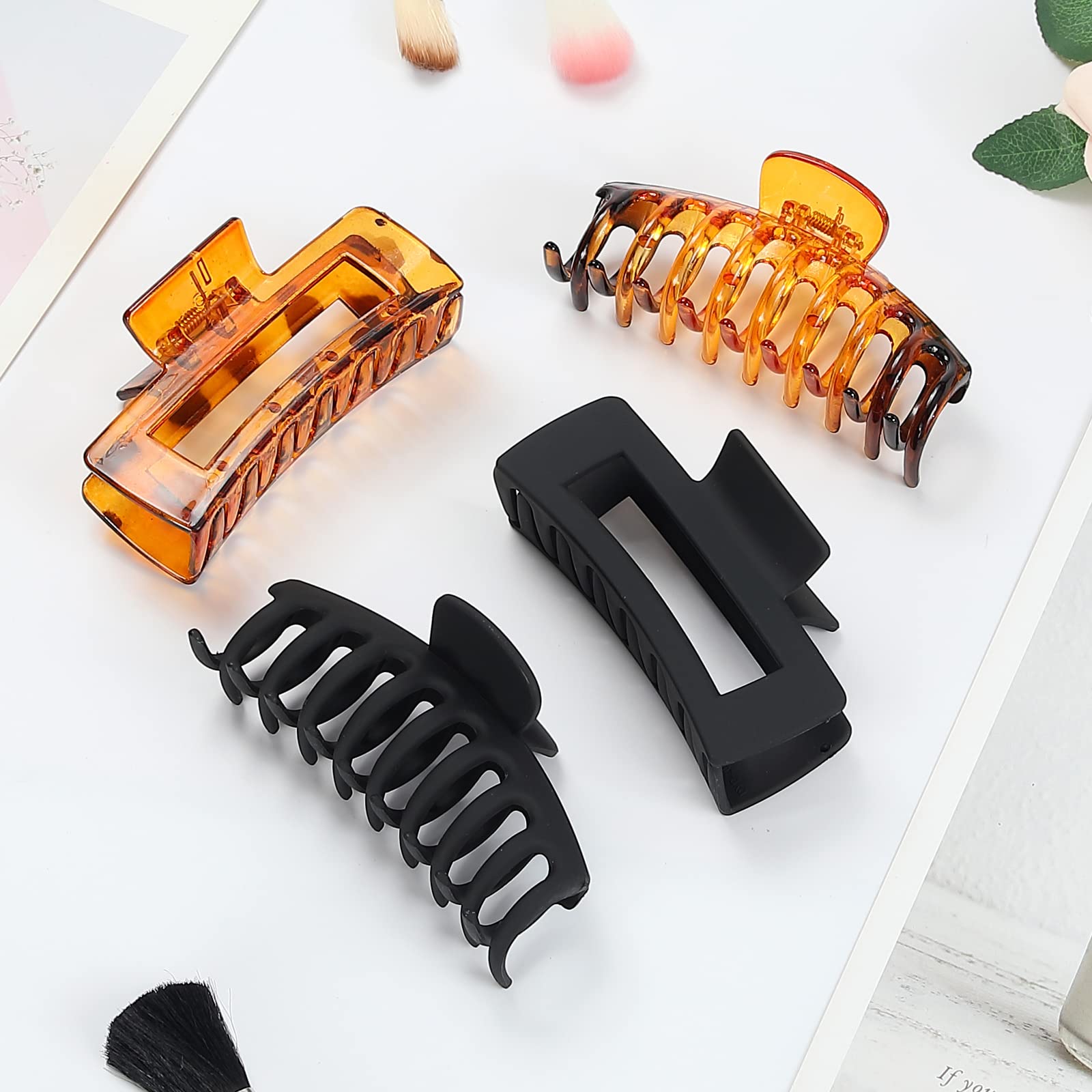 laxizar Claw Clip Hair Clip 8 Pack 4.3 Ihch Rectangular Hair Clips for Women Gir Amazon.com : laxizar Claw Clip Hair Clip 8 Pack 4.3 Inch  main image 4