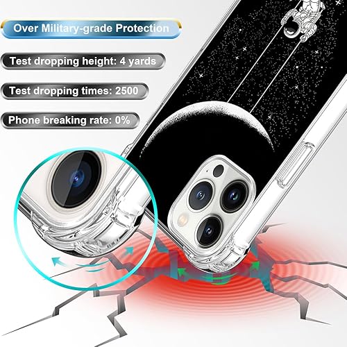 Miniatura 2 de Funda para iPhone 15 Pro, bonita funda estética Kawaii de diseño de astronauta y astronauta, diseño femenino para mujeres y niñas, compatible con