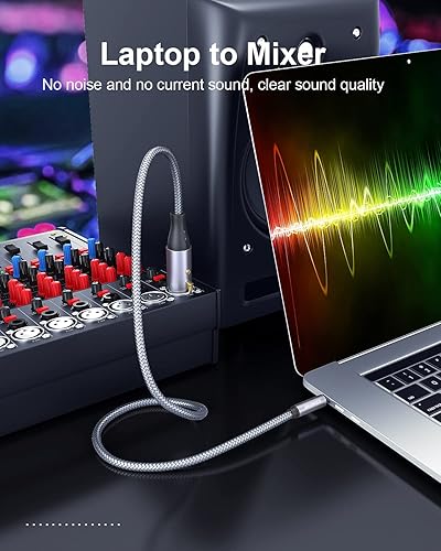 Miniatura 4 de SOUNDFAM Cable XLR a 0.138 in, cable de micrófono de 6,6 pies6.6 ft, desequilibrado de 18 pulgadas a XLR macho para videocámaras, cámaras DSLR,