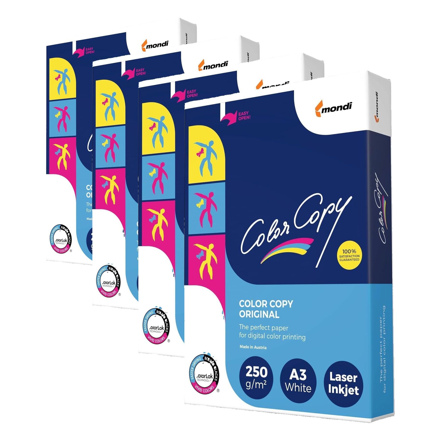 Color Copy Laserdruckpapier, 250g/m2, A3, 125 Blatt (Packung mit 4)