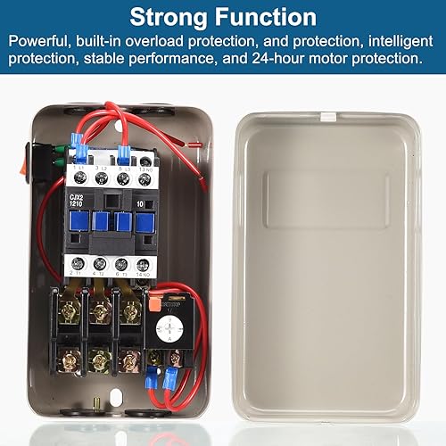 Miniatura 4 de MECCANIXITY Arrancador de motor eléctrico magnético, 220V380V 2.2KW 3HP, 3 fases o monofásico interruptor magnético motor de arranque para compresor