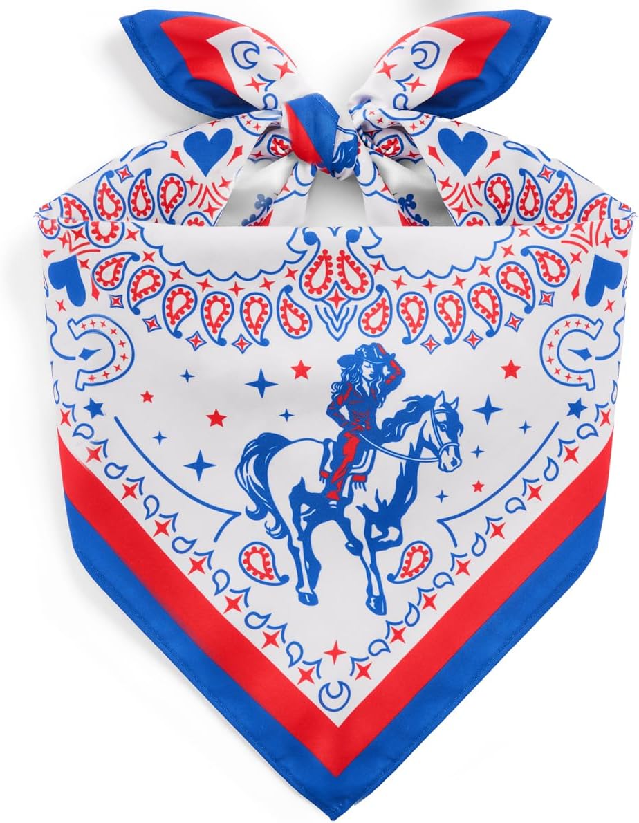 American Cowgirl Bandana 27x27 in | Patriotic Party Accessory