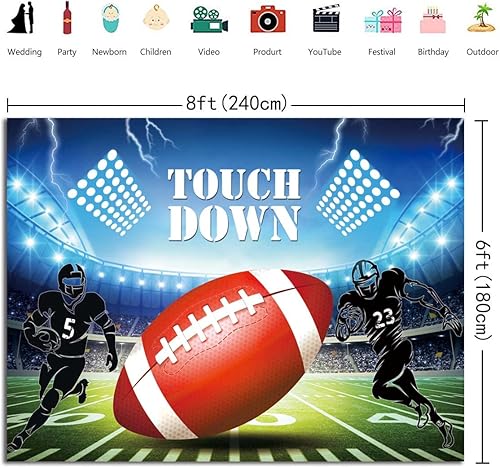 Miniatura 6 de Telón de fondo de campo de fútbol americano americano para touchdown deportivo, fiesta, fotografía, fondo de rugby, auditorio, luz, campo de fútbol,